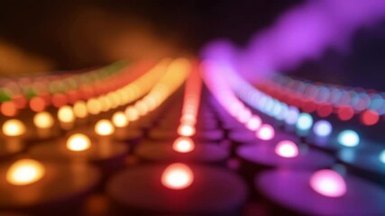Poster - Colorful Blurred Lights Creating a Dreamy Atmosphere with Soft Focus and Vibrant Glow Effects