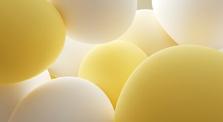 Leinwandbilder - Floating Spheres Background in Yellow and Cream Tones