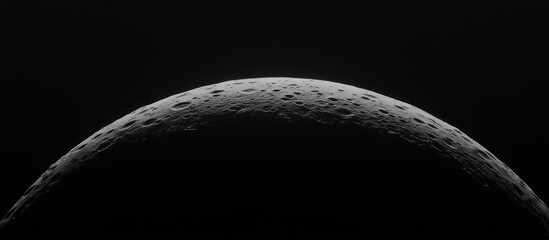 Wall Mural - Cratered moon surface, dark space background, celestial exploration, science background