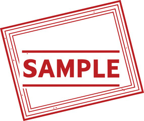 Fototapete - Red Distressed Sample Stamp with Angular Frame - Visual Design Element for Applications