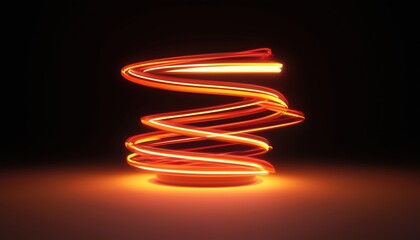 Aufkleber - Vibrant Neon Tornado In The Dark: Long Exposure Image Captures Bright Light Trails With Motion Blur Effect In The Night Sky.