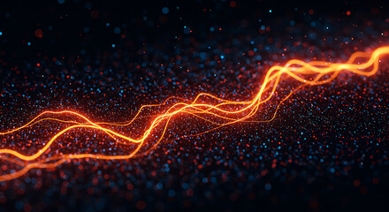 Fototapete - Dynamic Glowing Energy Line Abstract Digital Background for Technology and Data Concepts