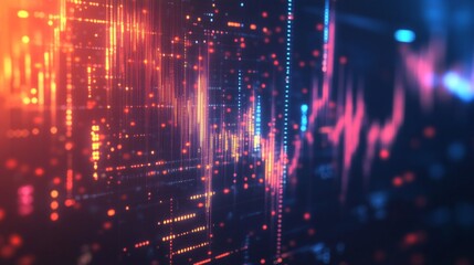 Poster - dynamic digital finance visualization tech environment abstract background with moving elements
