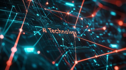 Poster - digital space exploration featuring ai technology futuristic environment graphic design perspective