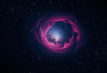Wall Mural - Grunge-textured abstract galaxy; dark, swirling nebula with scattered stars, ample empty space, space, vibrant