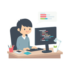 illustration design of a programmer