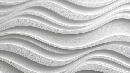 Poster - smooth white waves forming minimalist abstract background, representing contemporary design with flu