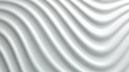 Poster - gentle white waves cascading smoothly, embodying minimalist aesthetics and serene visual tranquility