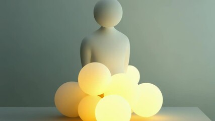 Poster - A collection of white balls placed on the surface of a table, awaiting use or attention