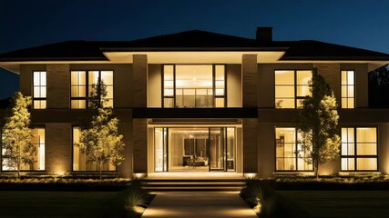 Aufkleber - A large residential building with numerous windows, suitable for real estate or architecture photos