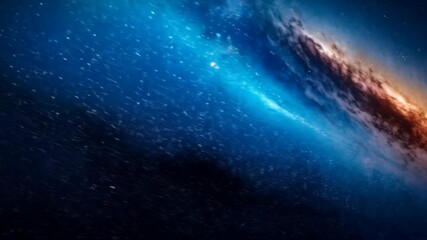 Wall Mural - vibrant blue cosmic nebula, swirling yellow gas clouds, and a sprinkle of stardust creating a dynami