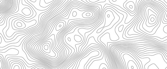 Poster - The black grey on white contours vector topography stylized height of the lines. The concept of a conditional geography scheme and the terrain path. Ultra wide. Map vector terrain Illustration. 

