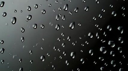 Poster - Water droplets on a window glass with condensation and reflection