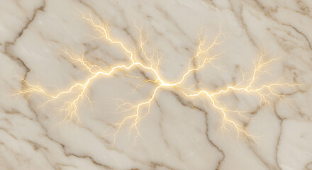 Poster - Golden Lightning Bolt Pattern on Marble Texture Abstract Background Design