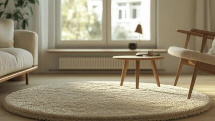 Poster - Cozy living room with chair and rug