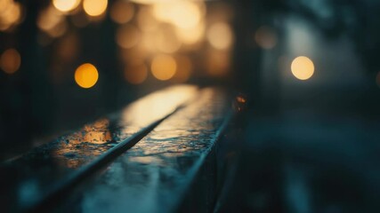Aufkleber - A wooden bench sits in the center of a park