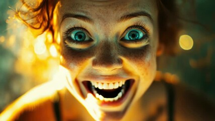 Poster - A close-up shot of a person showing surprise or shock