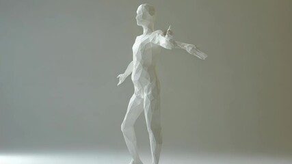 Poster - A life-like mannequin standing on a white surface, perfect for fashion or photography use
