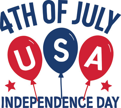 4th of July American Independence day typography vector design