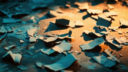 Aufkleber - A close-up view of shattered glass on a table
