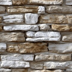 Poster - Brown and beige stone wall features decorative rocks ideal for seamless decoration in interior or exterior settings SEAMLESS PATTERN