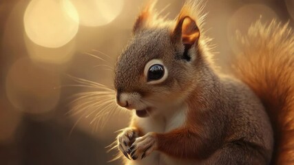 Aufkleber - a close-up view of a squirrel munching on food