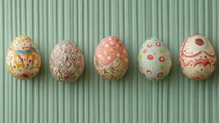 Poster - A collection of decorated eggs displayed on a flat surface