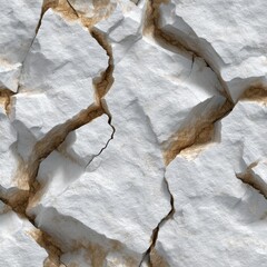 Poster - Textured pattern of cracked white paint on an old wall evokes aged elegance and charm, perfect for backgrounds or artistic projects SEAMLESS PATTERN