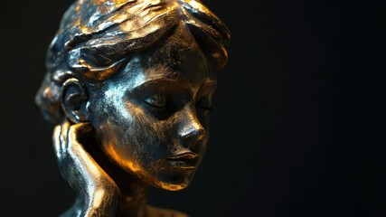 Poster - A close-up view of a beautiful woman statue