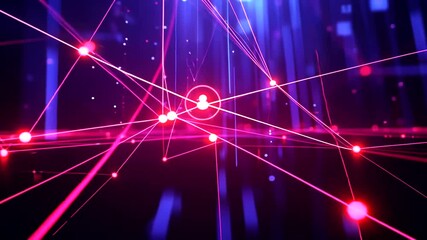 Wall Mural - Abstract Digital Network with Glowing Lines