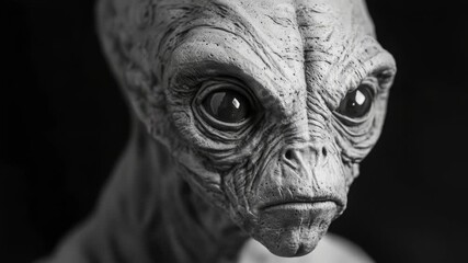 Poster - A black and white image of an extraterrestrial being