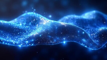 Wall Mural - Holographic waves effect on bright blue background