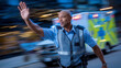 © Laura - A police officer waves goodbye as ambulance departs