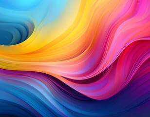 Fototapete - bright abstract gradient showcasing vibrant pink yellow and blue colors blending artistically
