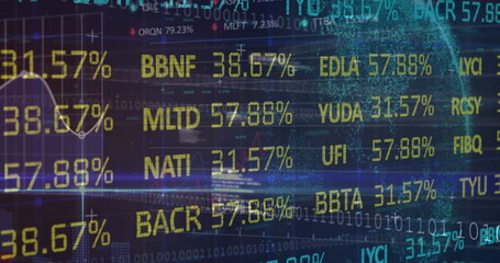 Poster - Image of financial data processing over statistics