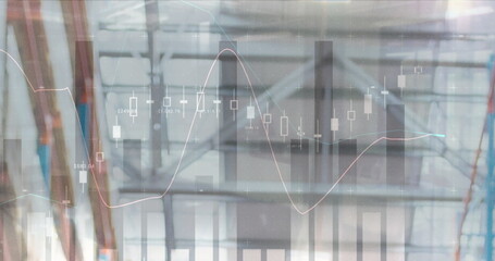 Poster - Image of data processing over cityscape