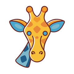 Poster - Adorable giraffe head illustration. Cute giraffe neck and face design. Perfect giraffe image for kids books, greeting cards, and apparel prints.