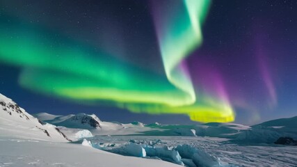 Wall Mural - the sky is filled with auroras, creating a beautiful and serene atmosphere. the colors of the aurora