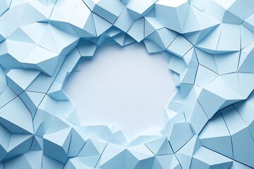 Aufkleber - Abstract fractured light blue polygon frame