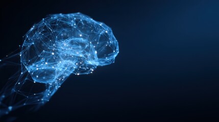 Poster - A digital representation of a brain, showcasing neural connections and futuristic design.