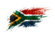 © eclipse - Grunge style south african flag with bold brush stroke design, cut out