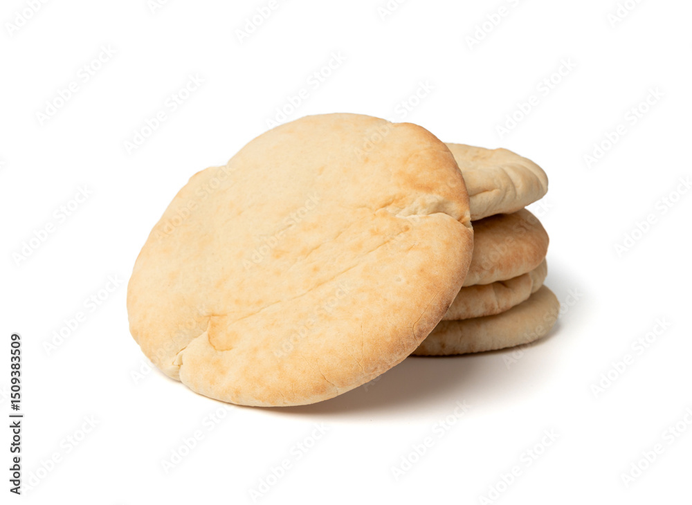 Pita flat bread, wheaten pitta flatbread also known as Arabic bread ...