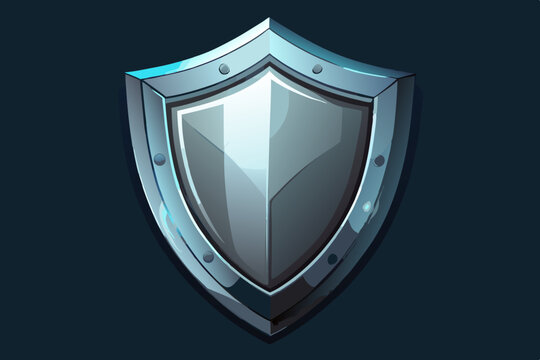 Detailed 3D Shield Generated AI Image of Metallic Protection Icon