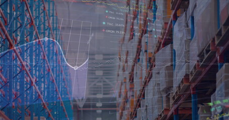 Aufkleber - image of data processing over warehouse