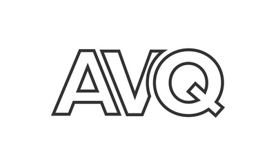 Poster - AVQ logo design template with strong and modern bold text. Initial based vector logotype featuring simple and minimal typography. Trendy company identity.
