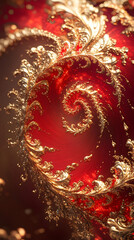 Poster - Red and gold wave abstract backgrounds textured.