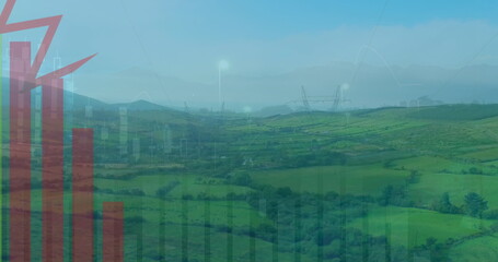 Poster - image of data processing over landscape