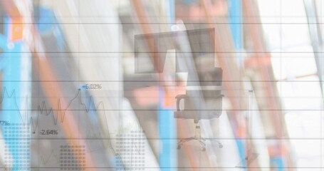 Poster - Image of data processing over warehouse