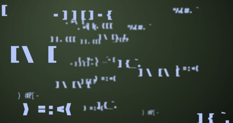 Leinwandbilder - Image of multiple changing symbols floating against green background