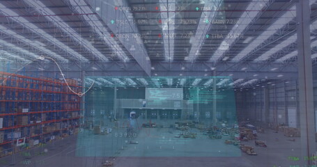 Poster - Image of data processing over empty warehouse